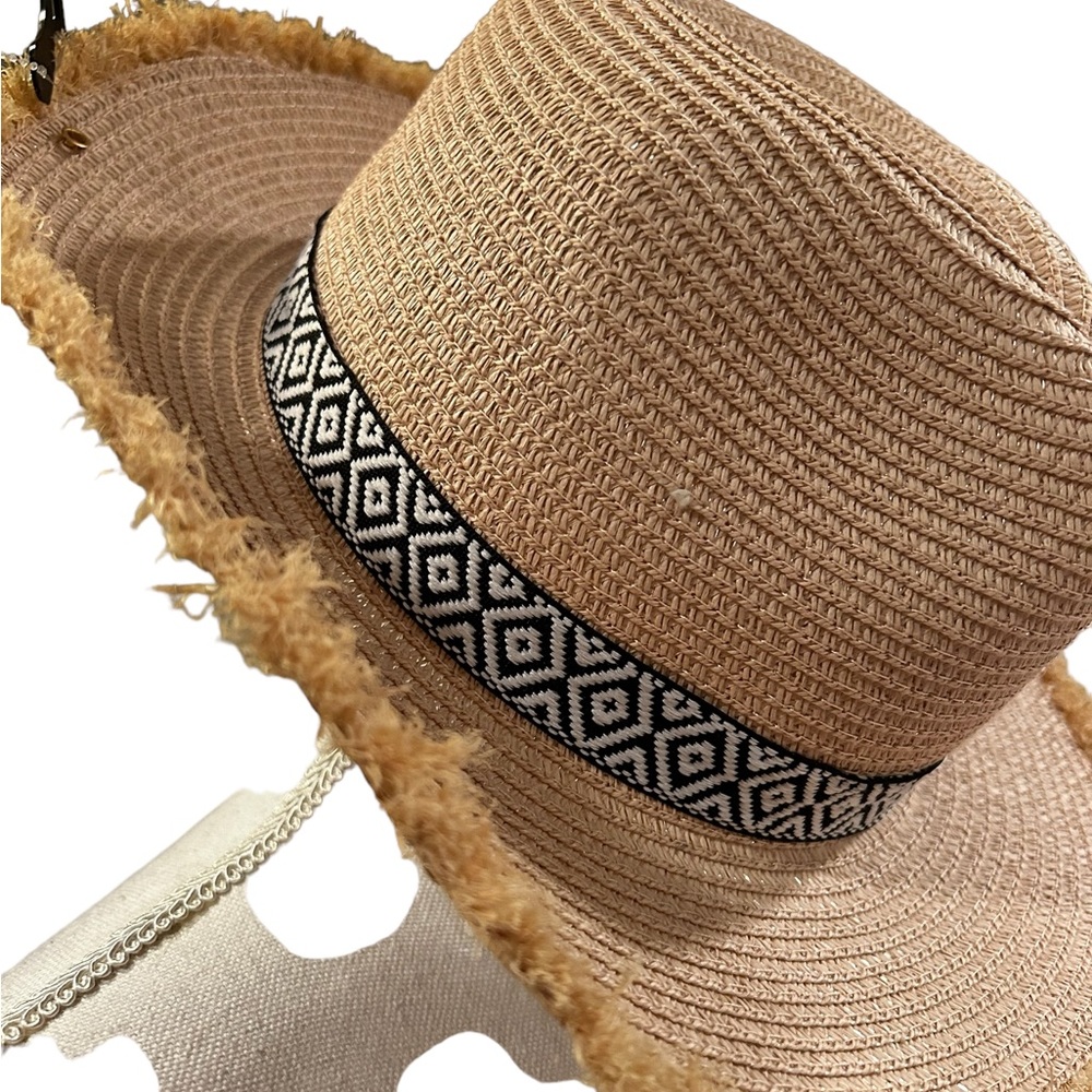 Straw Aztek Paper Hat 🆕 - Picture 6 of 6